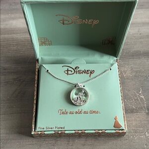 Disney Silver Necklace with Castle Pendant